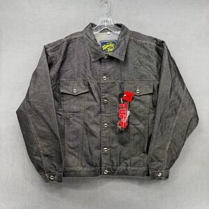 Texas Tuff Jean Denim Jacket Men's 2XL Dark Wash Trucker Style Button Up
